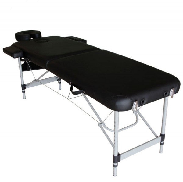 Camilla plegable Kinefis Confort de aluminio - Dos cuerpos y ancho de 70 cm (Color negro) Camilla plegable Kinefis Confort de aluminio - Dos cuerpos y ancho de 70 cm (Color negro)